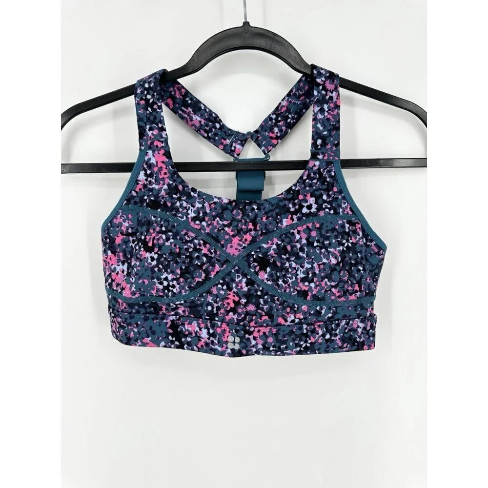 Sweaty Betty Power Medium Support Sports Bra Pink Scattered Petal XS NWOT